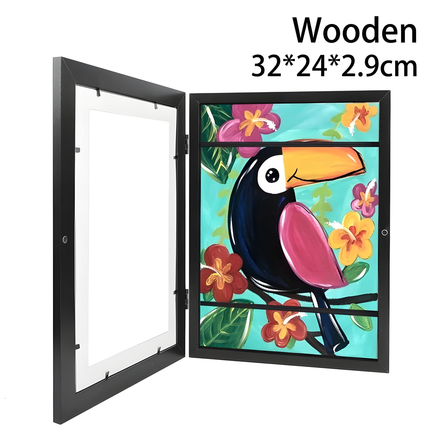 Children's Art Storage Frame with Magnetic Front Opening & Strap