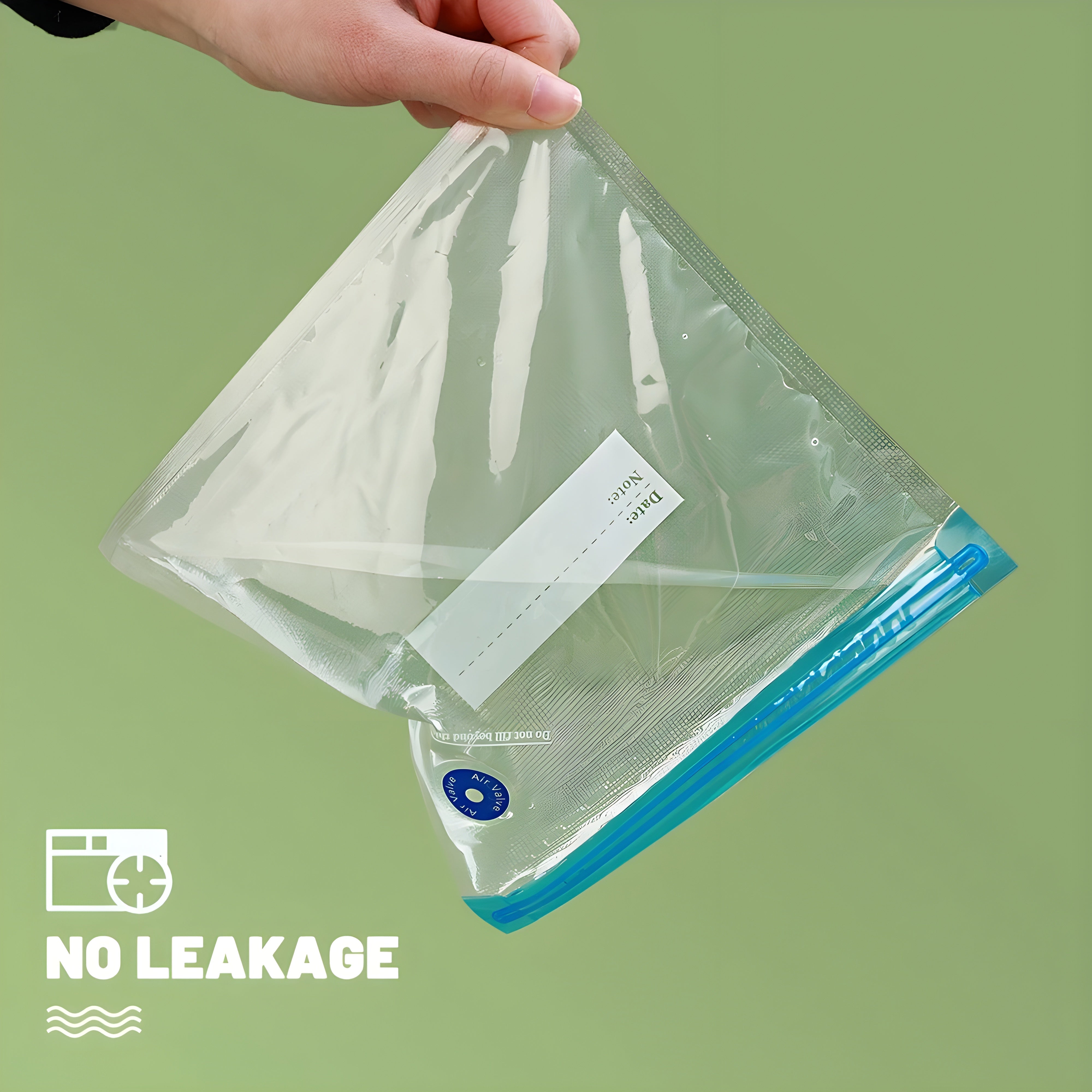 Reusable vacuum outlet freezer bags